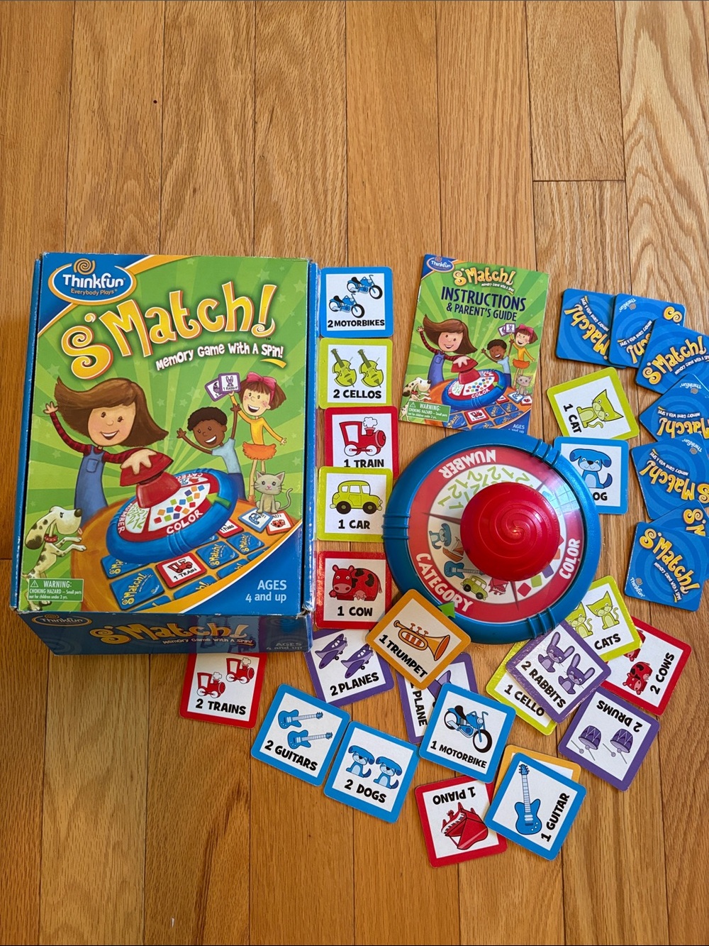 ThinkFun S'Match! Kids Memory & Matching Game - Red/Blue Spinner